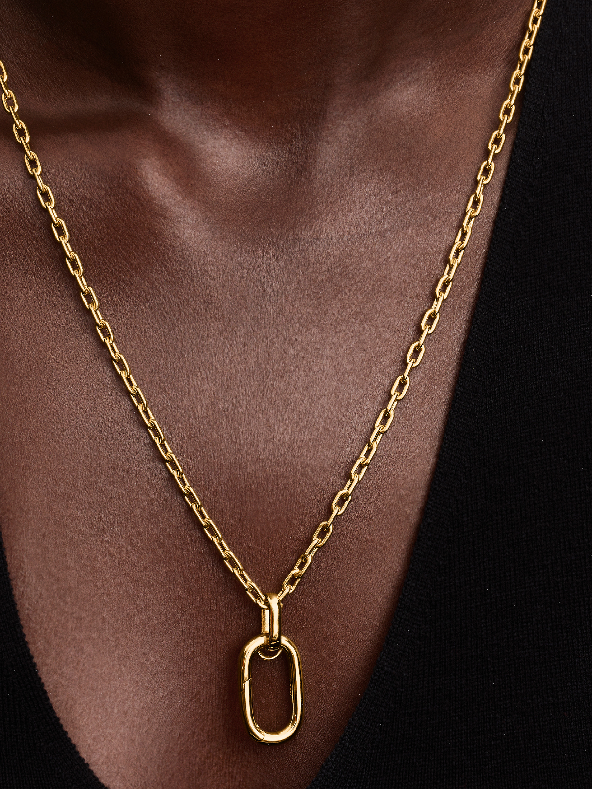 Openable Large Link Chain Necklace - 14k gold plating