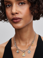 Cherry Blossom Medallion Charm - Sterling silver