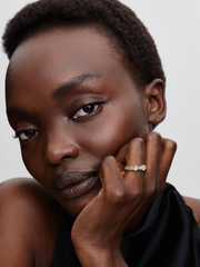 Sparkling Bow Double-row Ring - 14k gold plating