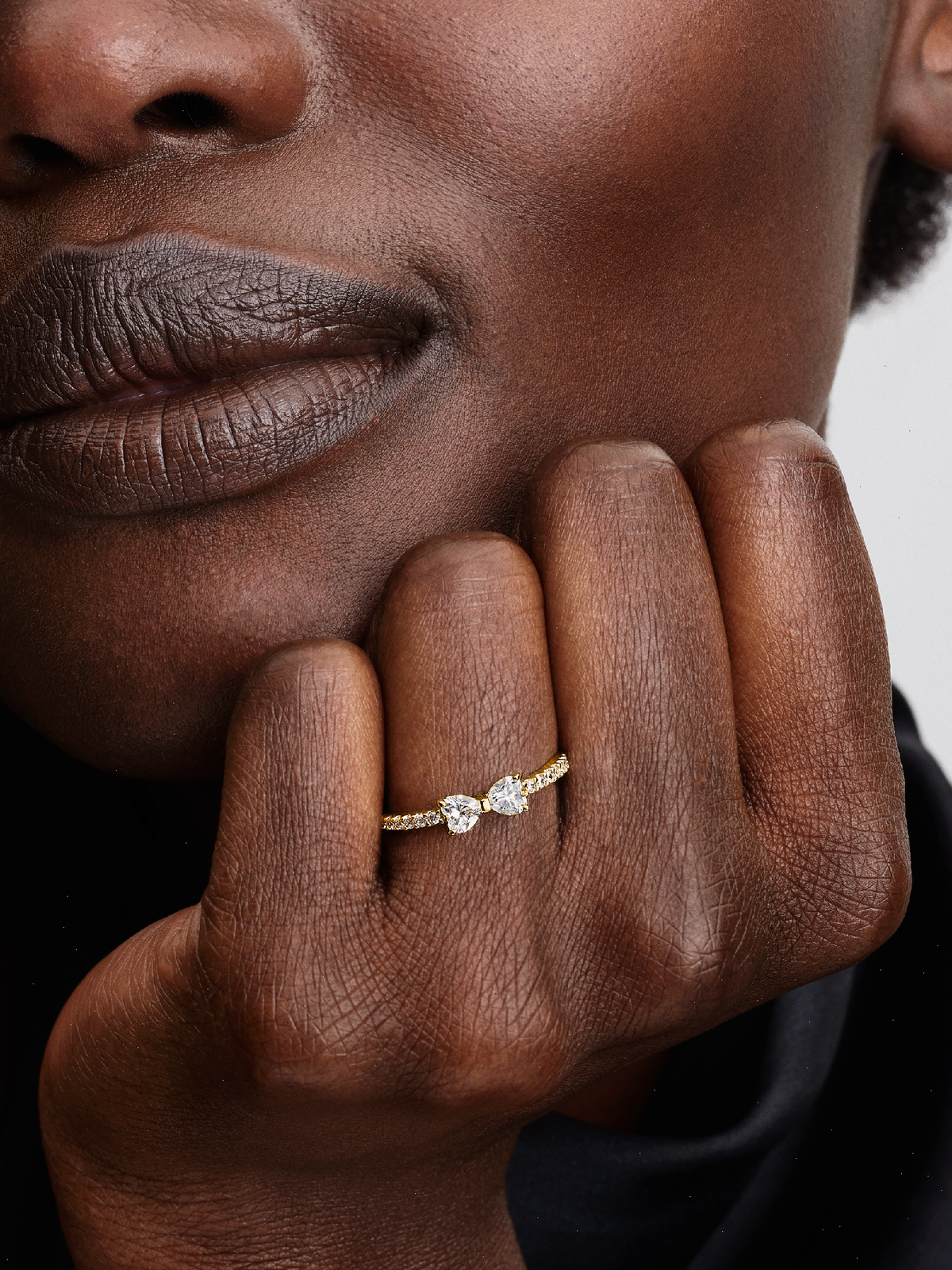 Sparkling Clear Bow Ring - 14k gold plating