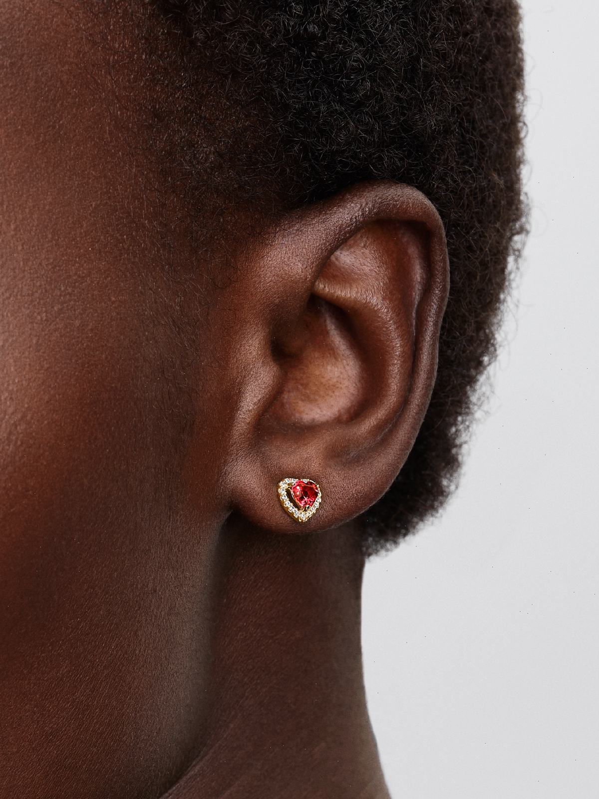 Elevated Heart Stud Earrings - 14k gold plating