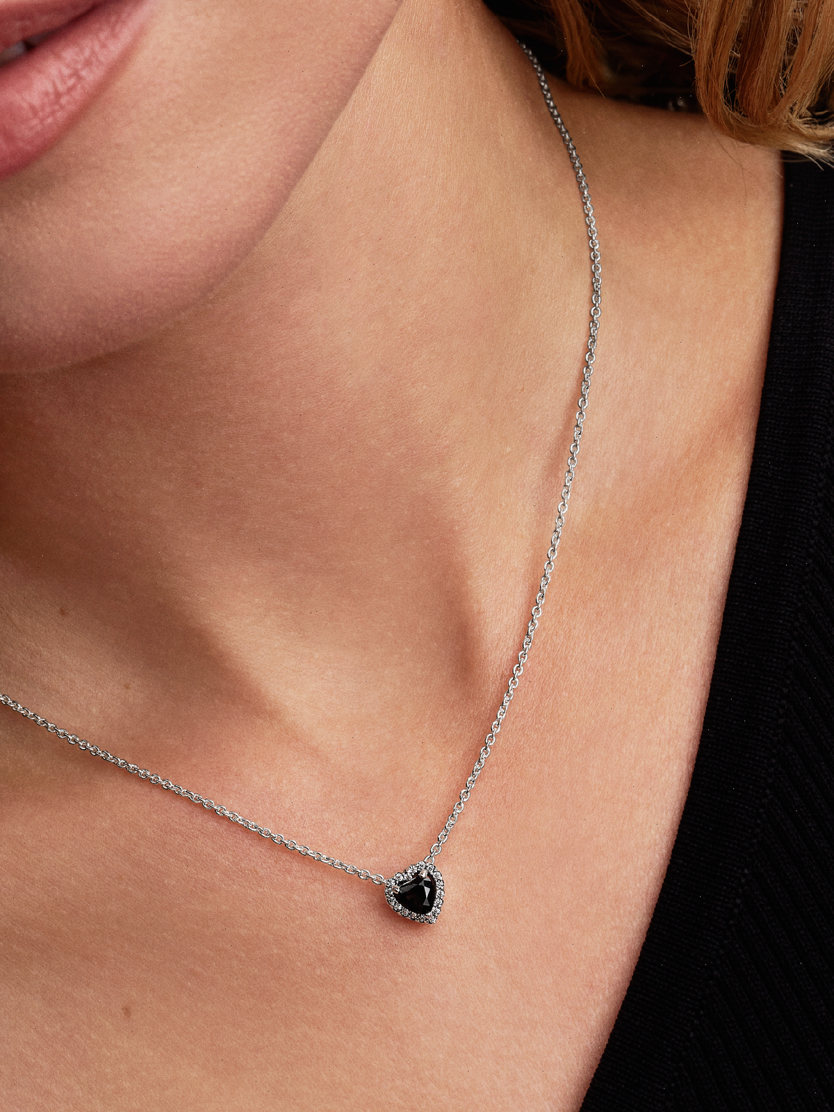Elevated Heart Collier Necklace - Sterling silver