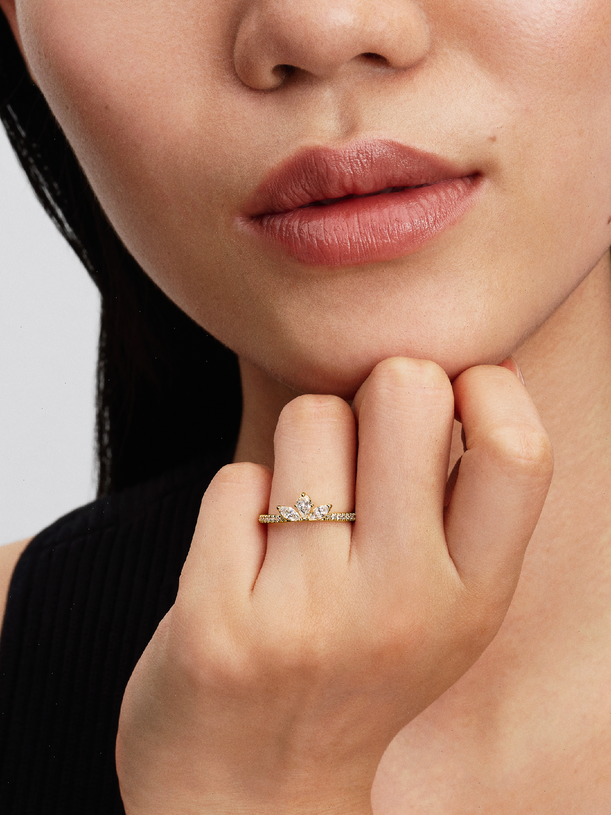 Sparkling Herbarium Cluster Ring - 14k gold plating