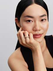 Band of Clear Hearts Ring - 14k gold plating