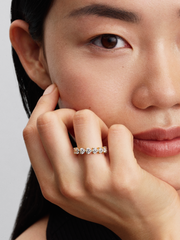 Band of Clear Hearts Ring - 14k gold plating