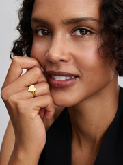 Engravable Heart Ring - 14k gold plating