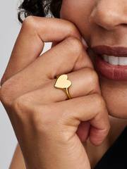 Engravable Heart Ring - 14k gold plating