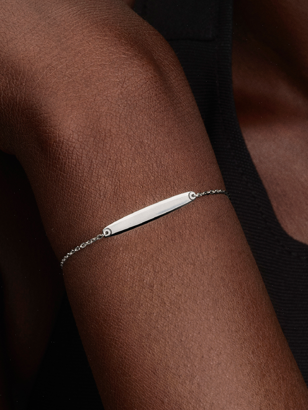 Engravable Bar Chain Bracelet - Sterling silver