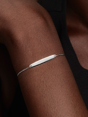 Engravable Bar Chain Bracelet - Sterling silver