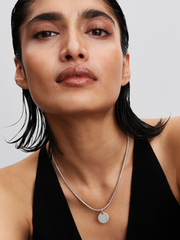 Engravable Lab-Grown Diamond Tag Pendant - 0.012 ct TW, Sterling silver