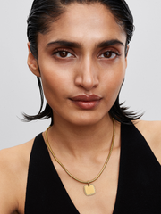 Engravable Square Tag Pendant - 14k gold plating