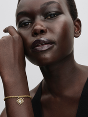 Radiant Heart Double Dangle Charm - Sterling silver, 14k gold plating