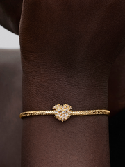 Sparkling Heart Charm - 14k gold plating