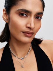 Crescent Moon Pendant Necklace - Sterling silver