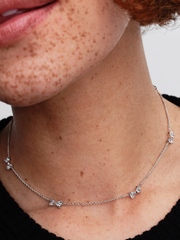 Bow Station Chain Necklace - Sterling silver
