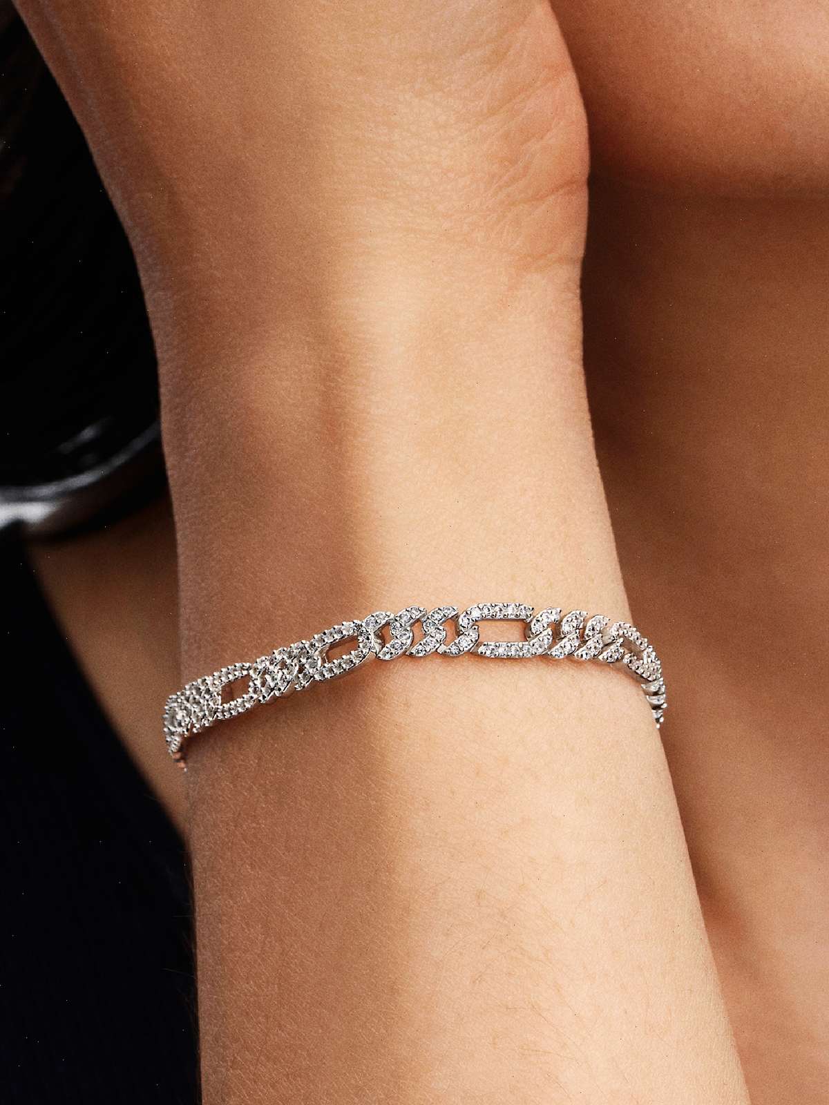 Oval Cuban Chain Bracelet - Sterling silver