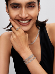 Pavé Cuban Chain Bracelet - Sterling silver