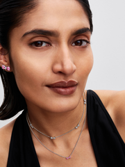 Bow Station Chain Necklace - Sterling silver