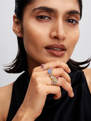 Sparkling Elevated Heart Ring - Sterling silver