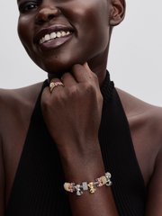 Sparkling Pavé Triple-row Charm - 14k gold plating