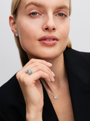 Halo Pendant Collier Necklace - Sterling silver