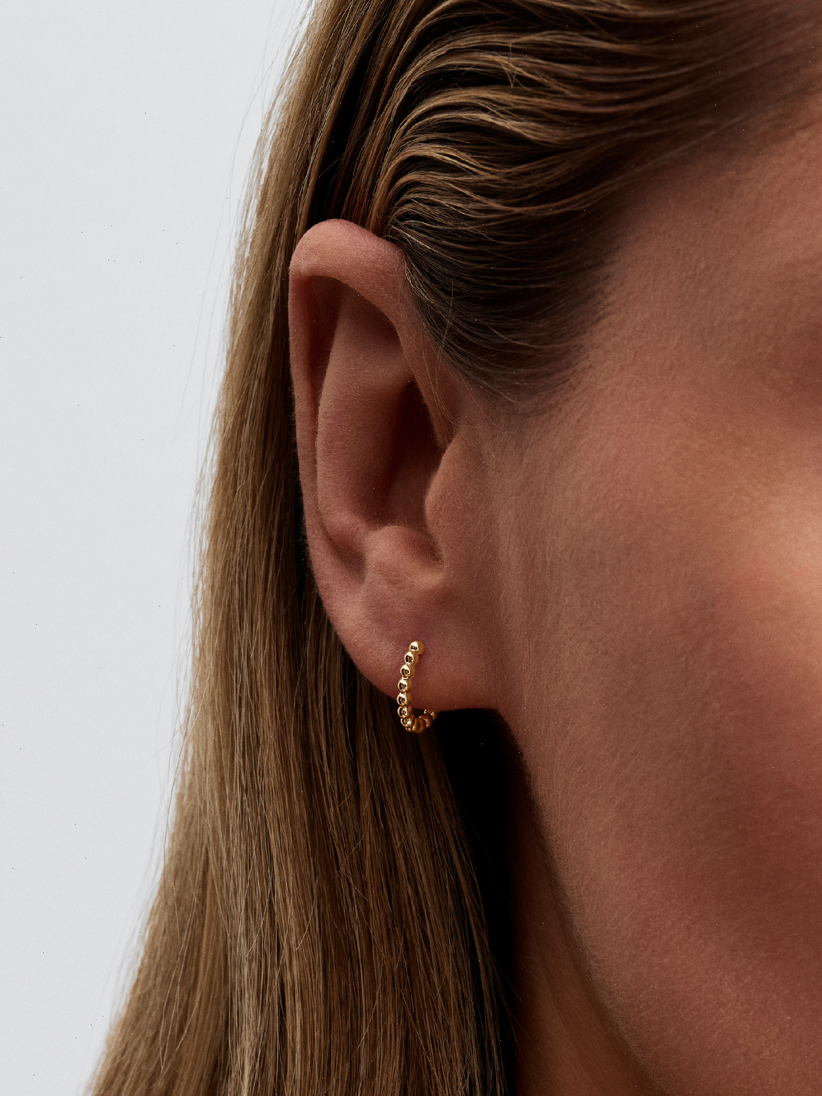 Pandora Era Bead Hoop Earrings - 14k gold