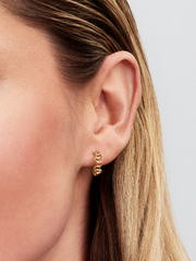 Pandora Era Linked Hearts Hoop Earrings - 14k gold