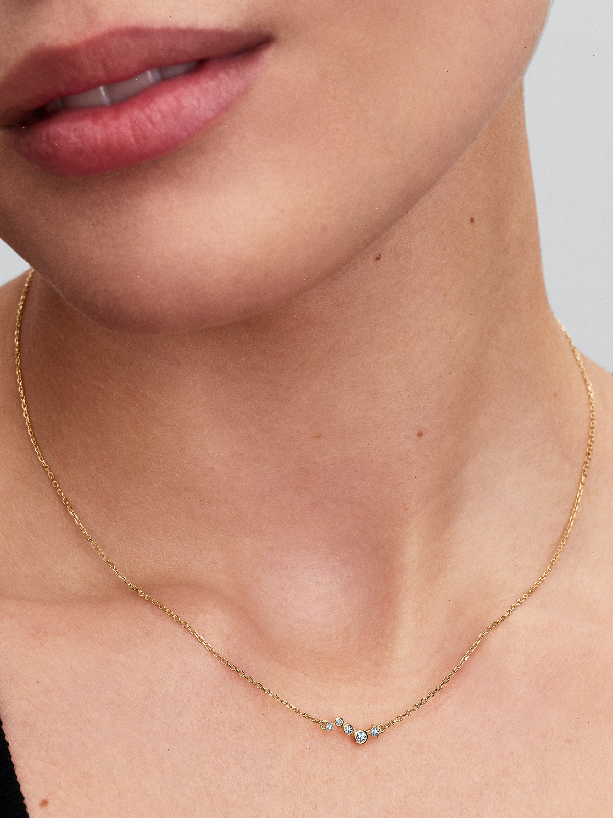 Pandora Era Lab-Grown Diamond Droplet Bar Necklace - 0.09 ct TW, 14k gold