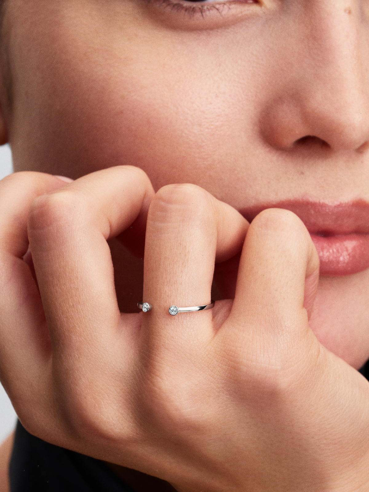 Pandora Era Lab-Grown Diamond Open Ring - 0.07 ct TW, 14k white gold