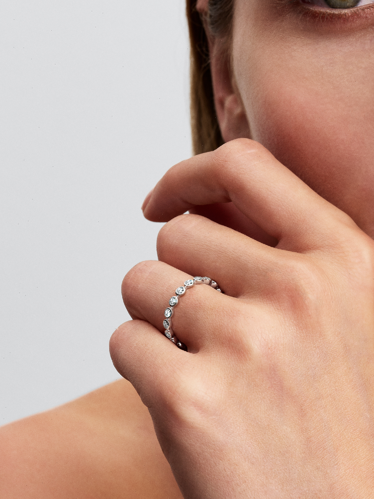 Pandora Era Lab-Grown Diamonds 14k White Gold Eternity Ring - 0.70 ct TW, 14k white gold