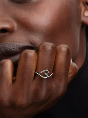 Organically Shaped Heart Small Ring - Sterling silver