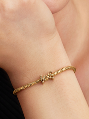 Besos Script Charm - 14k gold plating