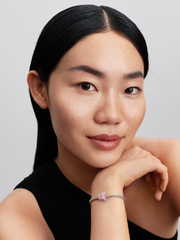 Pink Murano Glass Love Cube Charm - Sterling silver