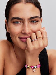 2026 Pink Sea Turtle Lab-grown Diamond Dangle Charm - 0.007 ct TW, Sterling silver, 14k gold plating