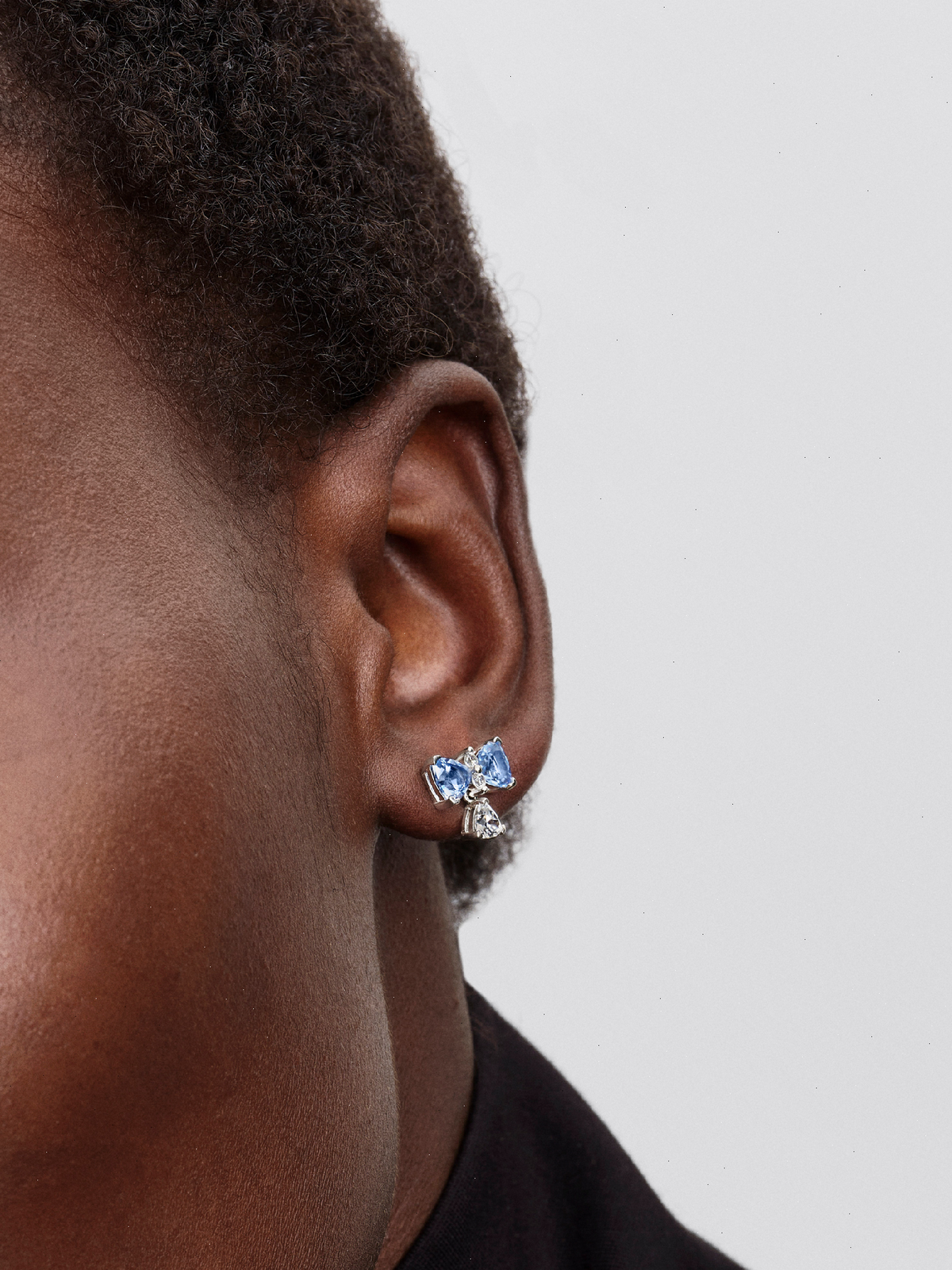 Bridgerton Blue Bow Stud Earrings - Sterling silver