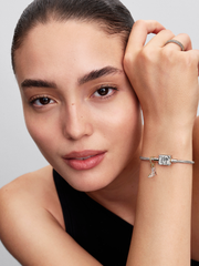 Disney Princess Storybook Lab-grown Diamond Snake Chain Bracelet - 0.012 ct TW, Sterling silver, 14k gold plating