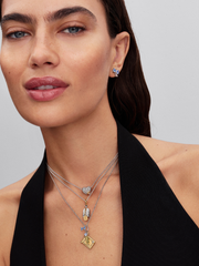 Bridgerton Honeycomb & Bee Heart Charm - Sterling silver, 14k gold plating