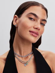 Bridgerton Blue Bow Stud Earrings - Sterling silver