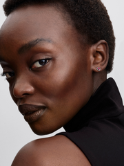 Elevated Red Heart Stud Earrings - Sterling silver