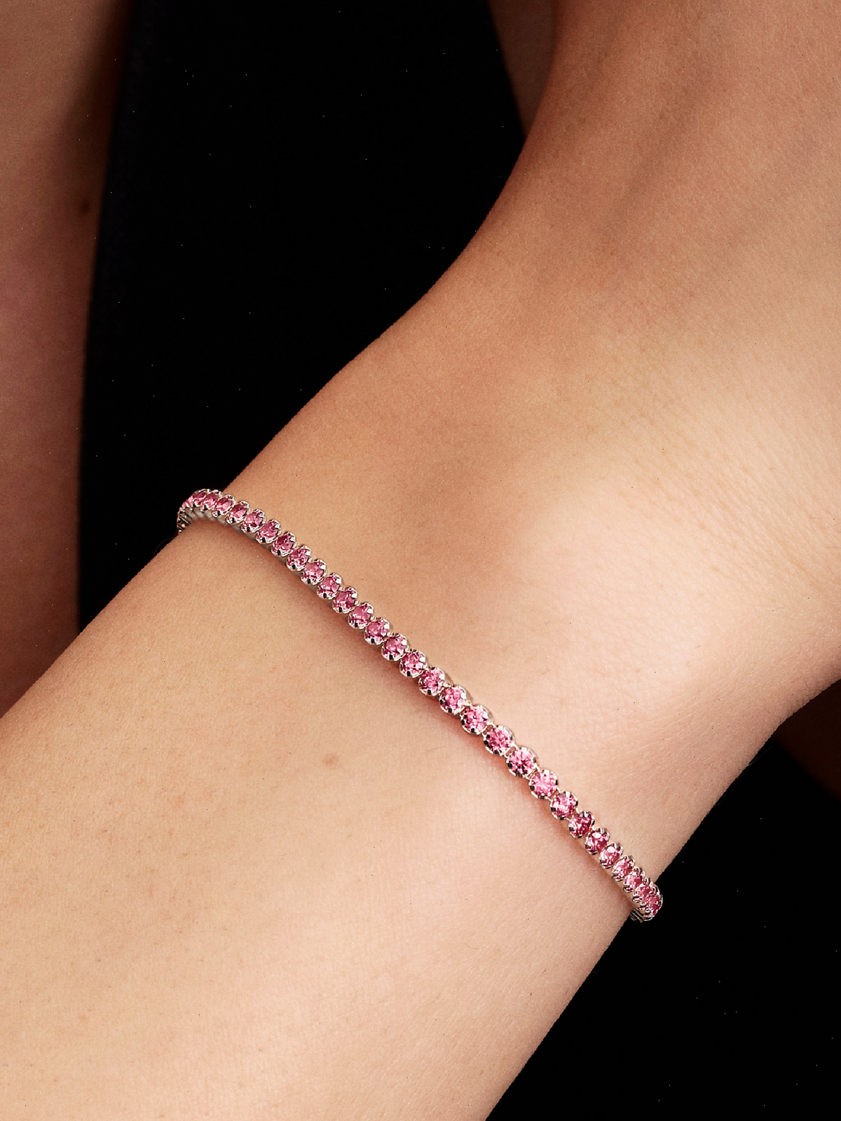 Pink Small Tennis Bracelet - Sterling silver