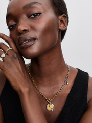 Engravable Heart Key Pendant - 14k gold plating