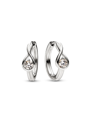 FINAL SALE - Pandora Infinite 14k White Gold Lab-grown Diamond Hoop Earrings - 0.50 ct TW, 14k white gold