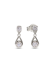 FINAL SALE - Pandora Infinite 14k White Gold Double Lab-grown Diamond Drop Earrings - 0.50 ct TW, 14k white gold