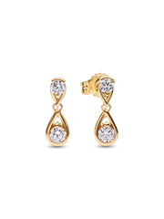 FINAL SALE - Pandora Infinite 14k Gold Double Lab-grown Diamond Drop Earrings - 0.50 ct TW, 14k gold