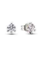FINAL SALE - Pandora Nova 14k White Gold Lab-grown Diamond Earrings - 0.50 ct TW, 14k white gold