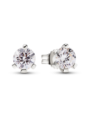 FINAL SALE - Pandora Nova 14k White Gold Lab-grown Diamond Earrings - 1.00 ct TW, 14k white gold