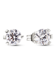 FINAL SALE - Pandora Nova 14k White Gold Lab-grown Diamond Earrings - 2.00 ct TW, 14k white gold