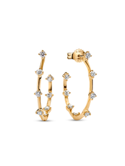 Pandora Era Lab-Grown Diamond Station Hoop Earrings - 0.40 ct TW, 14k gold