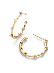 Pandora Era Lab-Grown Diamond Station Hoop Earrings - 0.40 ct TW, 14k gold