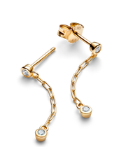 Pandora Era Bezel Lab-Grown Diamond Paperclip Chain Drop Earrings - 0.12 ct TW, 14k gold